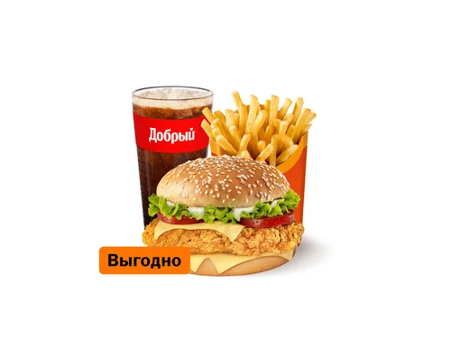 Биг Чикен Бургер Комбо Большой